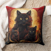 黒猫と子猫の素敵なオーラ クッション (ブランケット)