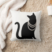 黒猫と宝石　クッション クッション (ブランケット)