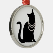 黒猫と宝石 セラミックオーナメント メタルオーナメント (右)