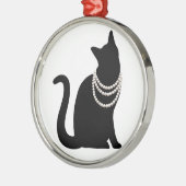 黒猫と宝石 セラミックオーナメント メタルオーナメント (左)