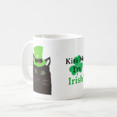 黒猫と帽子、シャムロック、キス私はアイルランド コーヒーマグカップ (正面左)