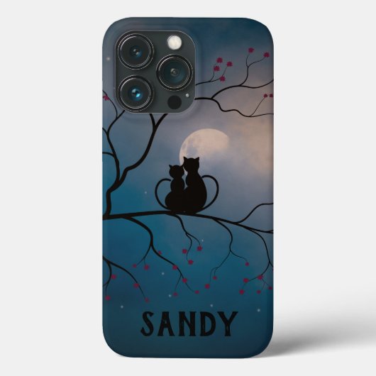 黒猫と月と星 Case-Mate iPhoneケース (裏面)