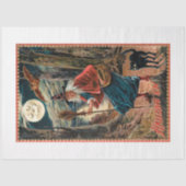 黒猫と月明かりの怖いヴィンテージの魔女 薄葉紙 (正面)