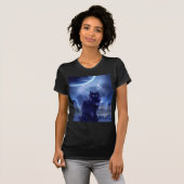 黒猫と月柄の女性向けTシャツ Tシャツ (正面フル)