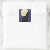 黒猫と月 スクエアシール (バッグ)