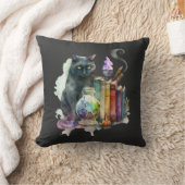 黒猫と本とポーション黒ハロウィン クッション (ブランケット)