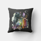 黒猫と本とポーション黒ハロウィン クッション (裏面)