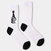 黒猫と本 – ミニマルデザイン ソックス (右)