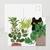 黒猫と植物のポストカード シーズンポストカード (正面/裏面)