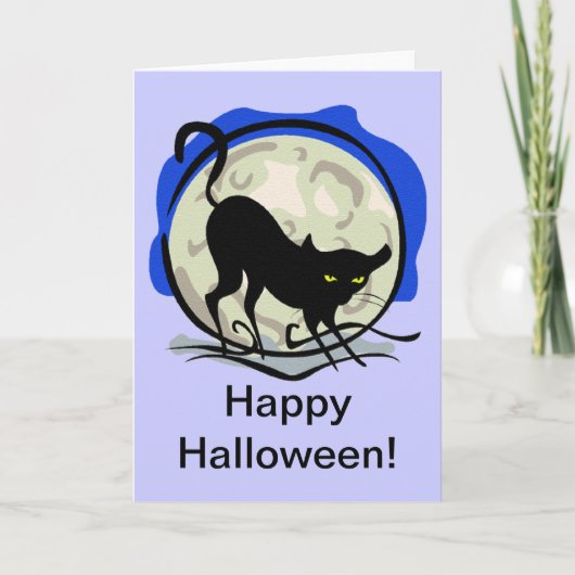 黒猫と満月 カード (正面)