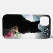 黒猫と犬のケ詰まったースメイトiPhoneケース Case-Mate iPhoneケース (裏面 (横))