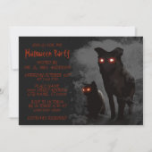 黒猫と犬の悪ハローウィンパーティ招待状 招待状 (裏面)
