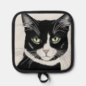 黒猫と猫 鍋敷き (正面)