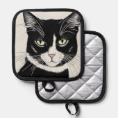 黒猫と猫 鍋敷き (正面/裏面)