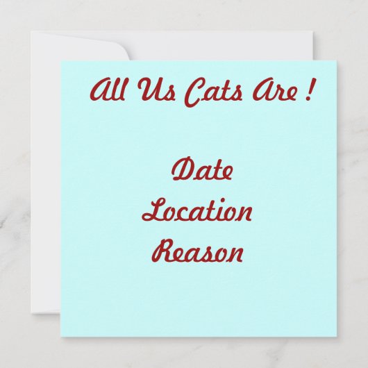 黒猫と男日本のが出席する? 招待状 (裏面)