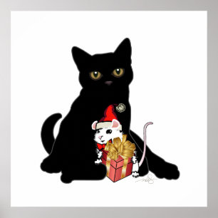 黒猫と白ネズミのクリスマス ポスター