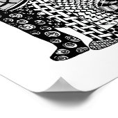 黒猫と白猫が絡んだクーガー ポスター (角)