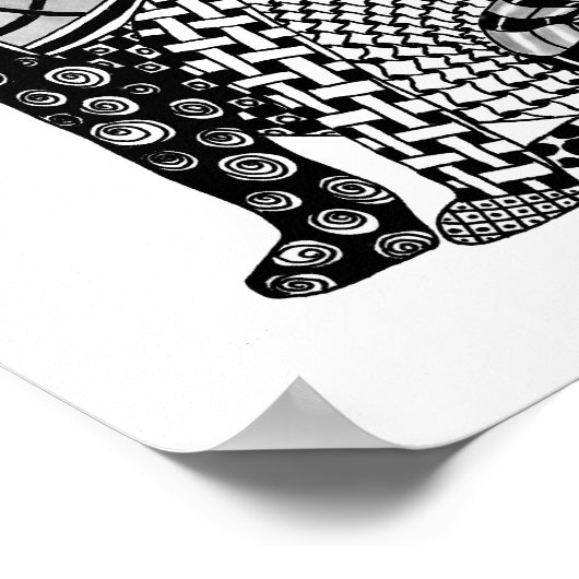 黒猫と白猫が絡んだクーガー ポスター (角)