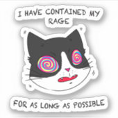 黒猫と白猫が行く熱狂する文字 シール (正面)