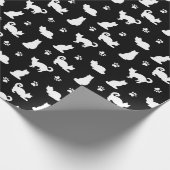 黒猫と白猫と足の紋様 ラッピングペーパー (角)