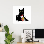 黒猫と白猫のクリスマス ポスター (ホームオフィス)