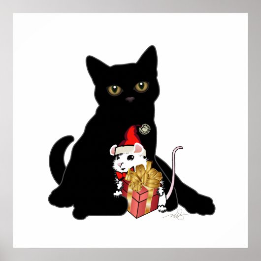 黒猫と白猫のクリスマス ポスター (正面)