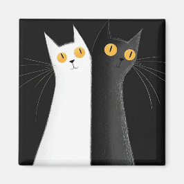 黒猫と白猫 on ブラック マグネット