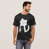 黒猫と白猫 Tシャツ (正面フル)