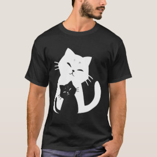 黒猫と白猫 Tシャツ