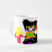 黒猫と秋おもしろい コーヒーマグカップ (正面左)