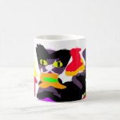 黒猫と秋おもしろい コーヒーマグカップ (中央)