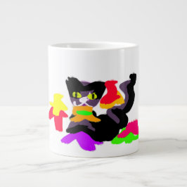黒猫と秋おもしろい ジャンボコーヒーマグカップ