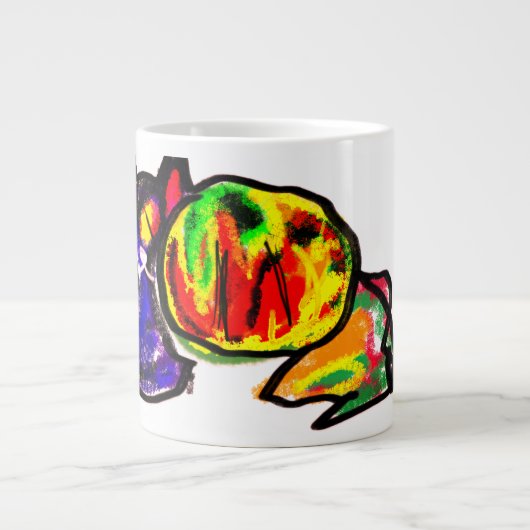 黒猫と秋おもしろい ジャンボコーヒーマグカップ (正面)