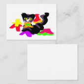 黒猫と秋おもしろい ノートカード (正面/裏面)