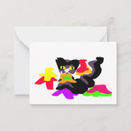 黒猫と秋おもしろい ノートカード