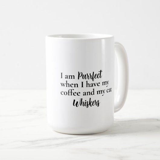 黒猫と緑の目かわいい引用文 コーヒーマグカップ (正面右)