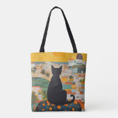 黒猫と美しい街 トートバッグ (裏面)