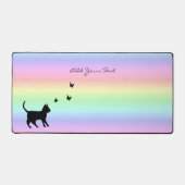 黒猫と蝶が虹 デスクマット (正面)