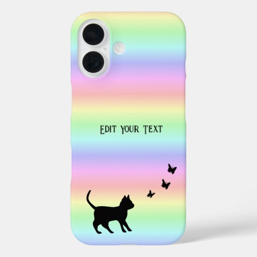 黒猫と蝶が虹 Case-Mate iPhoneケース (裏面)