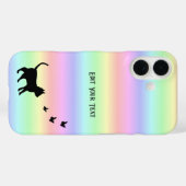 黒猫と蝶が虹 Case-Mate iPhoneケース (裏面 (横))