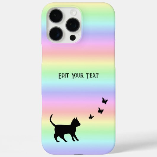 黒猫と蝶が虹 Case-Mate iPhoneケース (裏面)
