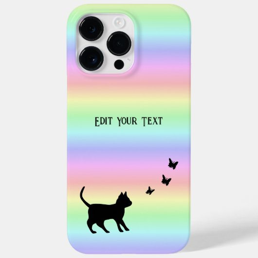 黒猫と蝶が虹 Case-Mate iPhoneケース (裏面)