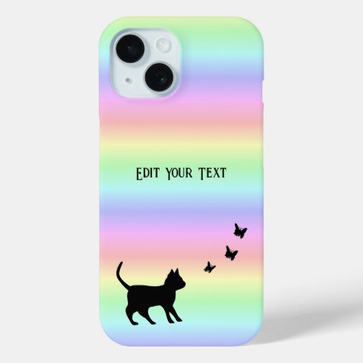 黒猫と蝶が虹 Case-Mate iPhoneケース (裏面)