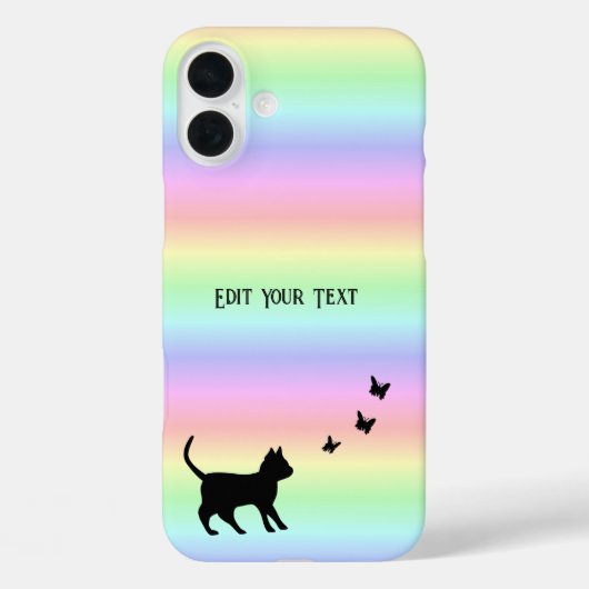 黒猫と蝶が虹 Case-Mate iPhoneケース (裏面)