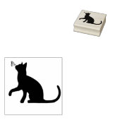 黒猫と蝶 ラバースタンプ (押印)