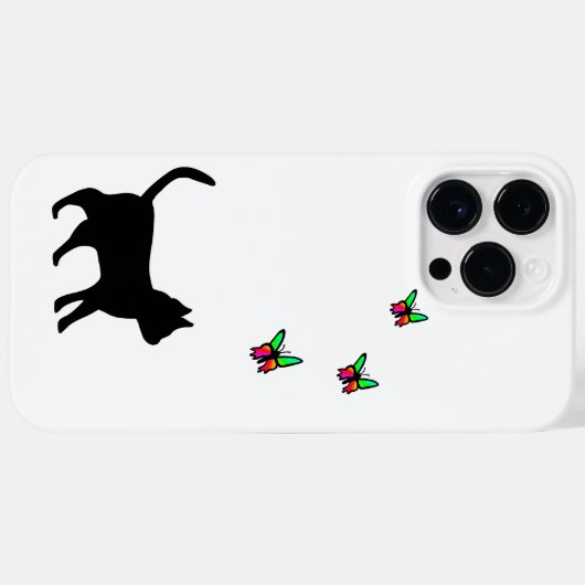 黒猫と蝶 Case-Mate iPhoneケース (裏面 (横))