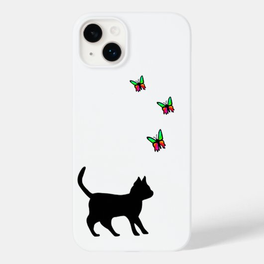 黒猫と蝶 Case-Mate iPhoneケース (裏面)