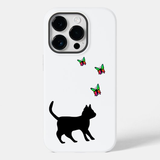 黒猫と蝶 Case-Mate iPhoneケース (裏面)
