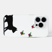 黒猫と蝶 iPhoneケース (裏面横)