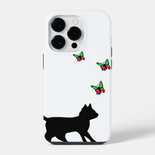 黒猫と蝶 iPhoneケース (裏面)